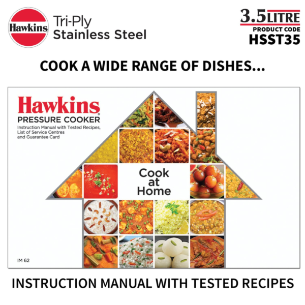 Hawkins 3.5 Litre Triply Stainless Steel Pressure Cooker, Inner Lid Cooker, Silver (HSST35) - Image 10