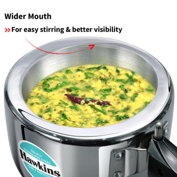 Hawkins 1.5 Litre Triply Stainless Steel Pressure Cooker, Inner Lid Induction Baby Cooker, Silver (HSST15) - Image 5