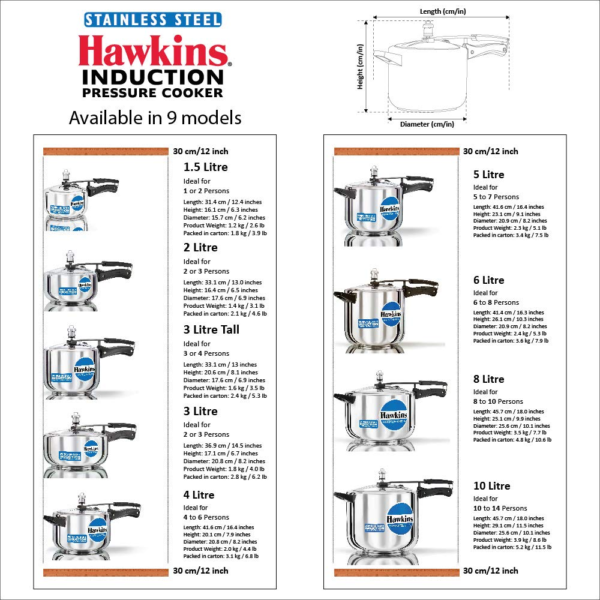 Hawkins Inner Lid Pressure Cooker, Stainless Steel Cooker - Image 6
