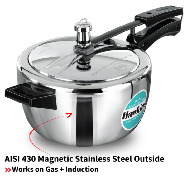 Hawkins 3.5 Litre Triply Stainless Steel Pressure Cooker, Inner Lid Cooker, Silver (HSST35) - Image 8
