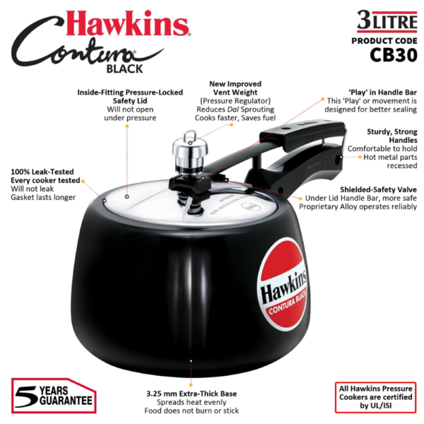 Hawkins Contura Black Pressure Cooker - Image 15