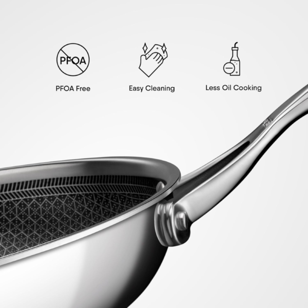 Stahl Artisan Hybrid Triply Frying Pan with Lid, Fry pan Induction Base, Frying pan Non Stick, Omelette Pan Non Stick, Frying pan Stainless Steel, 2.1 L, 26 cm - Image 4