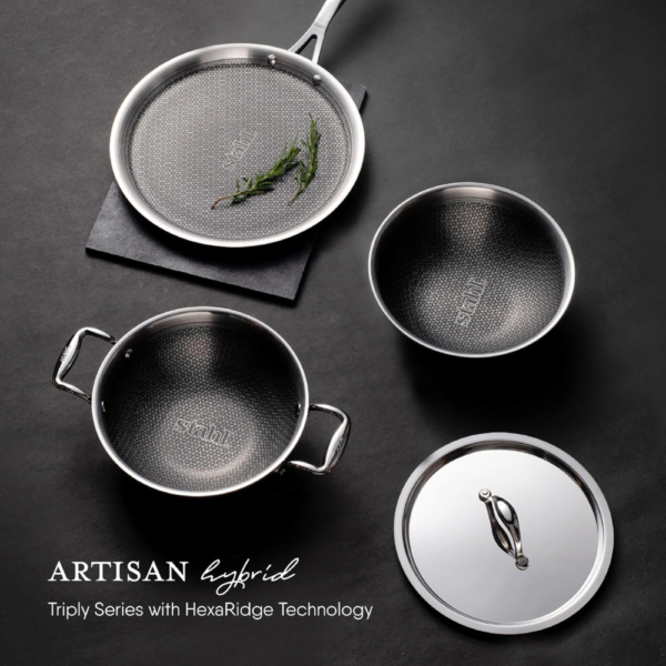 Stahl Artisan Hybrid Triply Frying Pan with Lid, Fry pan Induction Base, Frying pan Non Stick, Omelette Pan Non Stick, Frying pan Stainless Steel, 1.6 L, 24 cm - Image 5