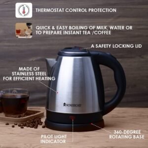 Wonderchef Crescent Electric Kettle 1.5 Litres, 2 years Warranty