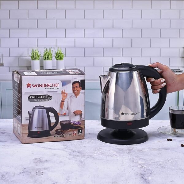 Wonderchef Crescent Electric Kettle 1.5 Litres, 2 years Warranty - Image 4